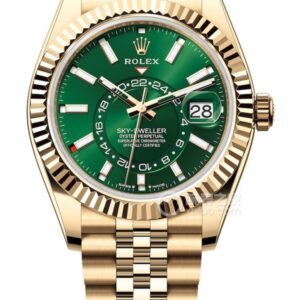 Rolex Sky-Dweller Calendário anual, ouro verde Tom Réplica Relógio